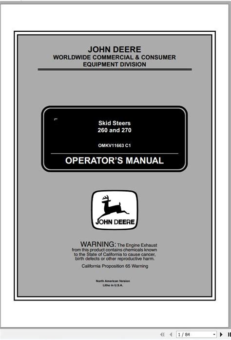 2001 john deere 260 skid steer|john deere 260 owners manual.